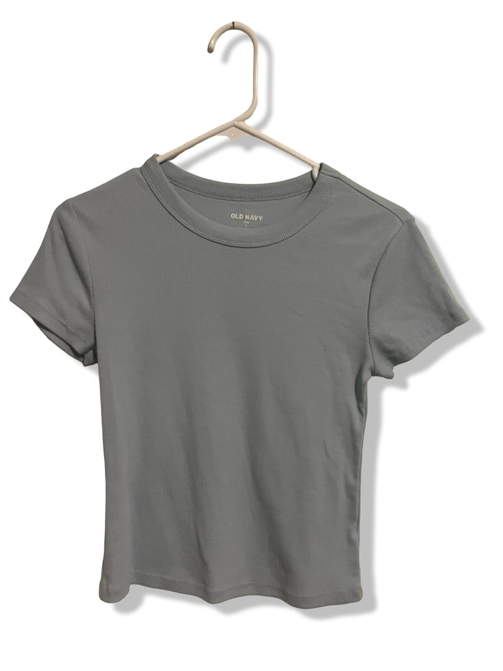 Old Navy Women's Light Blue Ribbed Crewneck Tee